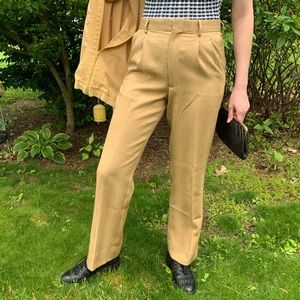 Vintage Neutral Tan Pinstripe Trousers